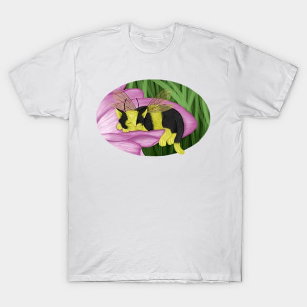 Cat Bee (One sided) T-Shirt by Aslynder